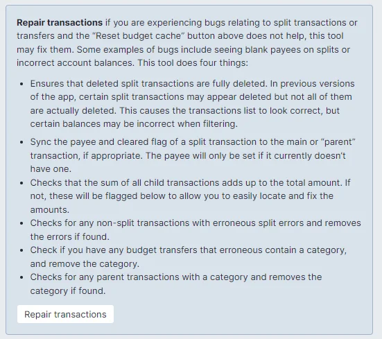 Image of Repair Splits setting